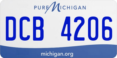 MI license plate DCB4206