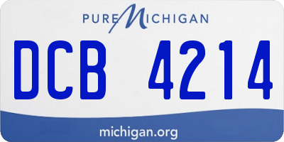 MI license plate DCB4214