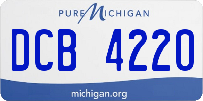 MI license plate DCB4220