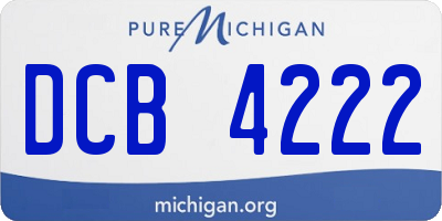 MI license plate DCB4222