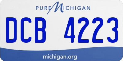 MI license plate DCB4223
