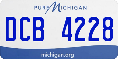 MI license plate DCB4228