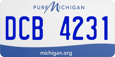 MI license plate DCB4231