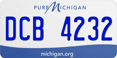 MI license plate DCB4232