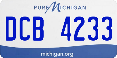 MI license plate DCB4233