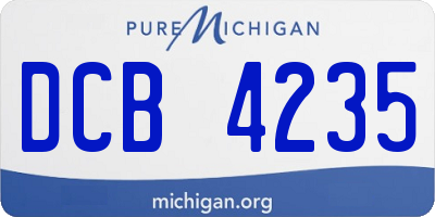 MI license plate DCB4235