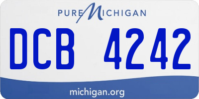 MI license plate DCB4242