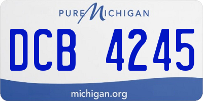 MI license plate DCB4245