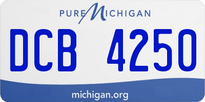 MI license plate DCB4250