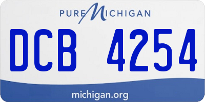 MI license plate DCB4254