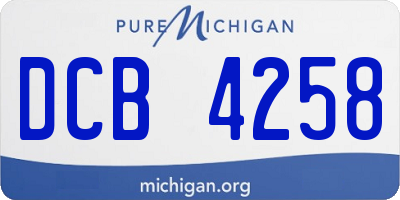 MI license plate DCB4258