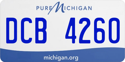 MI license plate DCB4260