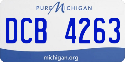 MI license plate DCB4263