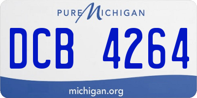 MI license plate DCB4264