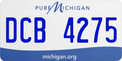 MI license plate DCB4275