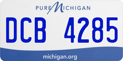 MI license plate DCB4285