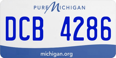 MI license plate DCB4286