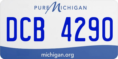 MI license plate DCB4290