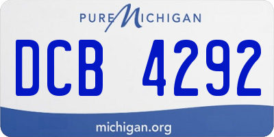 MI license plate DCB4292
