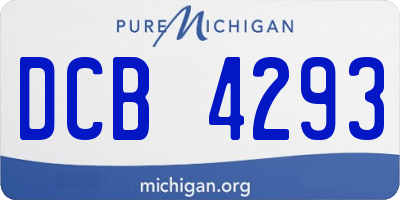 MI license plate DCB4293