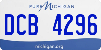 MI license plate DCB4296