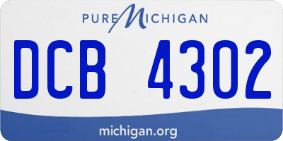 MI license plate DCB4302