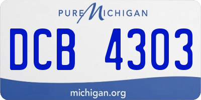 MI license plate DCB4303