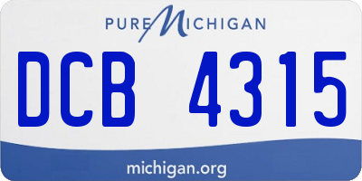MI license plate DCB4315