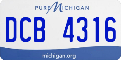 MI license plate DCB4316