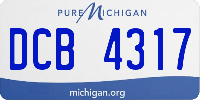 MI license plate DCB4317