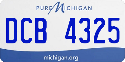 MI license plate DCB4325