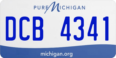 MI license plate DCB4341