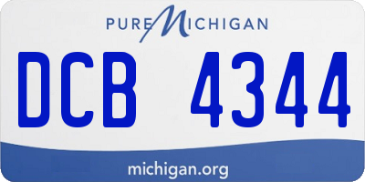 MI license plate DCB4344