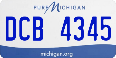 MI license plate DCB4345