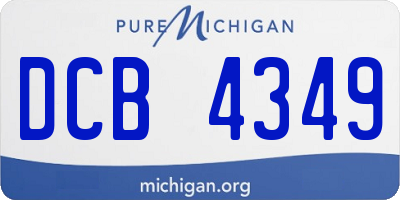 MI license plate DCB4349
