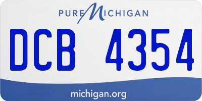 MI license plate DCB4354