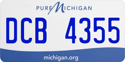 MI license plate DCB4355
