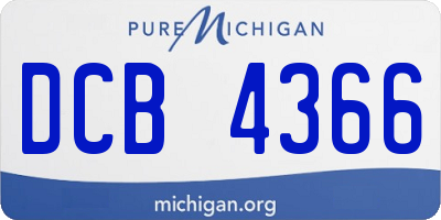 MI license plate DCB4366