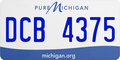 MI license plate DCB4375