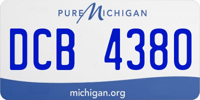 MI license plate DCB4380