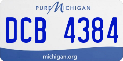 MI license plate DCB4384