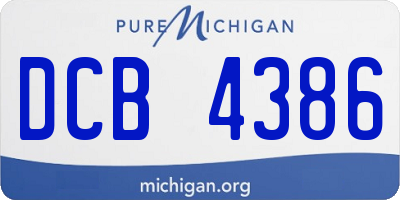 MI license plate DCB4386