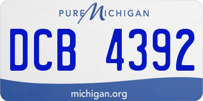 MI license plate DCB4392