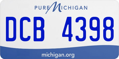 MI license plate DCB4398