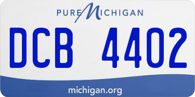 MI license plate DCB4402