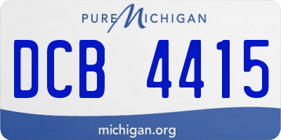 MI license plate DCB4415