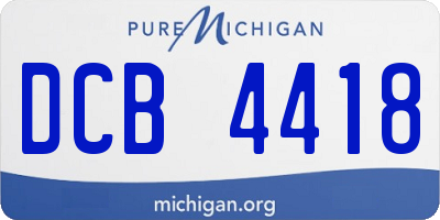 MI license plate DCB4418