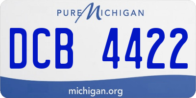 MI license plate DCB4422