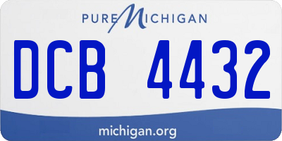 MI license plate DCB4432