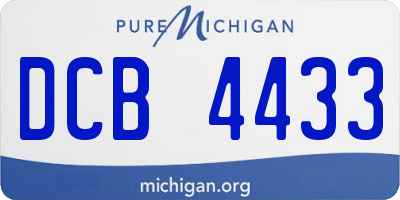 MI license plate DCB4433